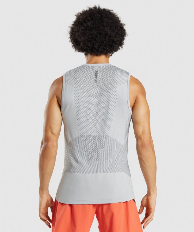 Men's Gymshark Apex Seamless Tanks Light Grey | NZ 2DKAGP